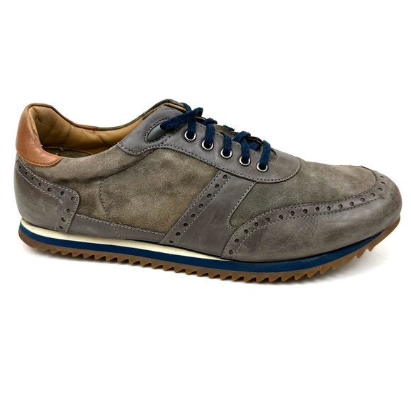 Johnston Murphy Ryland Shoes Gray Blue Suede Lace Up Brogue Leather Men’s 11 main image 9